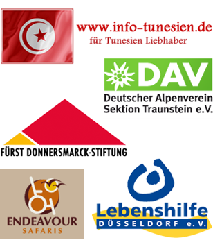 Fremdenverkehrsamt Tunesien, Deutscher Alpenverein e.V., Fürst Donnersmarck-Stiftung, Endeavour Safaris, Lebenshilfe Düsseldorf e.V.